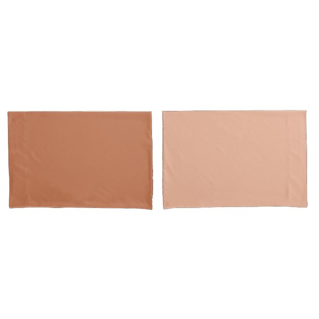Minimalist Reversible Rust Orange Boho Pillowcase (Front-Set)