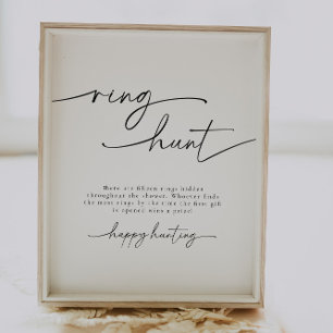 Minimalist Ring Hunt Bridal Shower Game Sign
