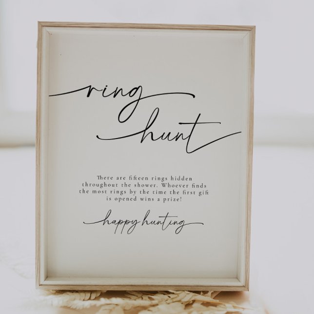 Minimalist Ring Hunt Bridal Shower Game Sign (Creator Uploaded)