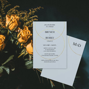 Minimalist Rings Rehearsal Dinner Invitation