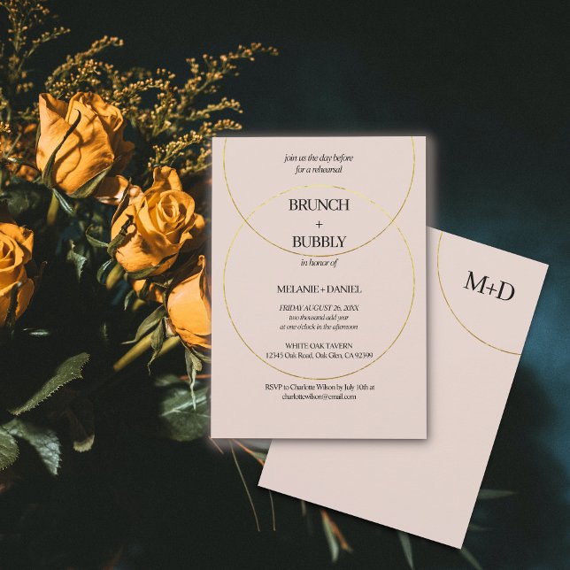 Minimalist Rings Rehearsal Dinner Invitation (Creator Uploaded)