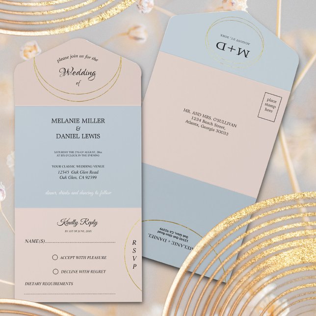 Minimalist Rings Wedding All In One Invitation (Creator Uploaded)