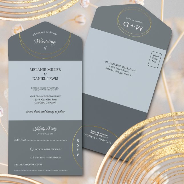Minimalist Rings Wedding All In One Invitation (Creator Uploaded)