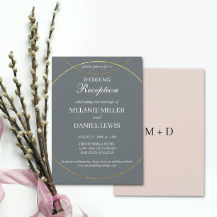 Minimalist Rings Wedding Reception only Invitation