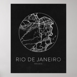 Minimalist Rio De Janeiro City Map Poster