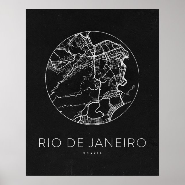 Minimalist Rio De Janeiro City Map Poster (Front)