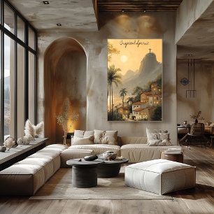 Minimalist Rio de Janeiro Skyline – Brazilian Art Poster