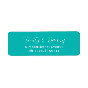Minimalist Robin Egg Blue Elegant Wedding Address Return Address Label