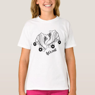 Minimalist Roller Skates Drawing Custom Girl T-Shirt
