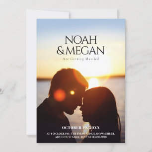 Minimalist romance photo wedding invitation