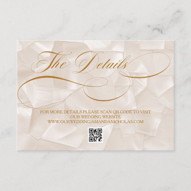 Minimalist Romantic Calligraphy Wedding QR Details Enclosure Card (Front)