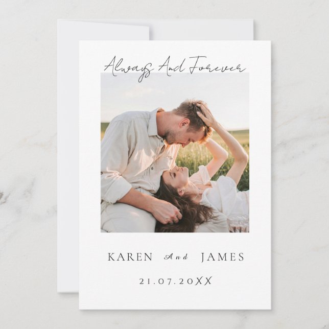  Minimalist Romantic Evening Photo Wedding  Invitation (Front)