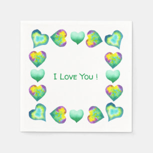 Minimalist Romantic I Love You Valentine's Day Napkin