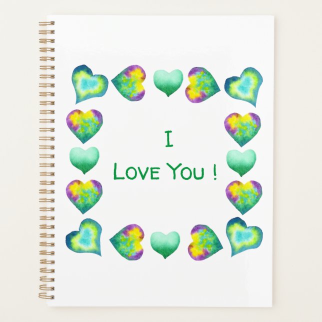 Minimalist  Romantic I Love You Valentine's Day   Planner (Front)