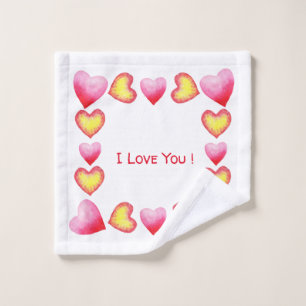 Minimalist Romantic I Love You Valentine's Day Wash Cloth