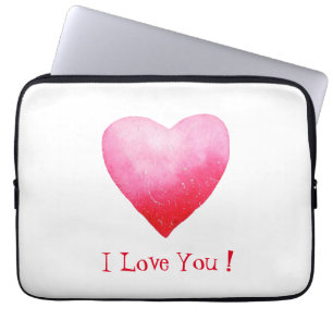 Minimalist  Romantic red  I Love You Heart Laptop Sleeve