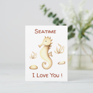 Minimalist Romantic Seatime Summer Postcard