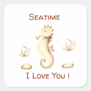 Minimalist Romantic Seatime Summer  Square Sticker