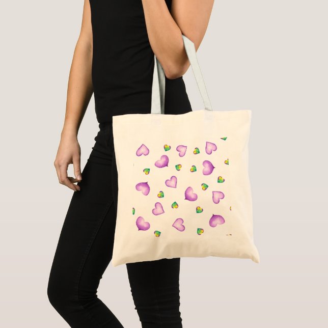 Minimalist  Romantic watercolor Heart     Tote Bag (Front (Product))