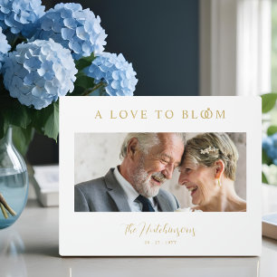 Minimalist Romantic Wedding Anniversary Faux Gold Plaque