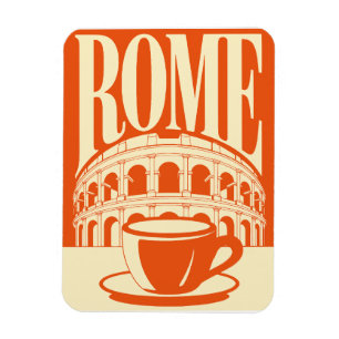 Minimalist Rome Italy Colosseum Travel Art Magnet