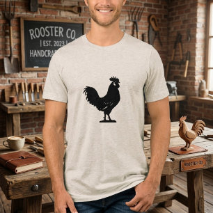 Minimalist Rooster Silhouette Unisex T-Shirt Tri-Blend Shirt