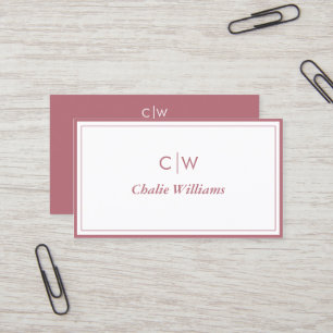 Minimalist Rose Gold, 2 Borders Business Card