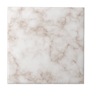 Minimalist Rose Gold and White Marble Stone Ceramic Tile