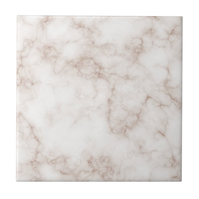 Minimalist Rose Gold and White Marble Stone  Ceramic Tile (Front)