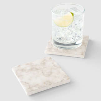 Minimalist Rose Gold and White Marble Stone  Coaster