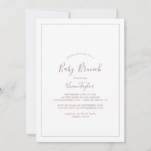 Minimalist Rose Gold Baby Brunch Invitation