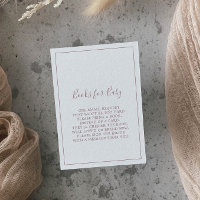 Minimalist Rose Gold Baby Shower Books for Baby