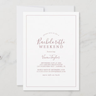 Minimalist Rose Gold Bachelorette Weekend Invitation