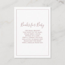 Minimalist Rose Gold Books for Baby Card