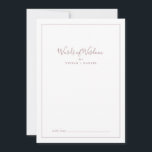 Minimalist Rose Gold Bridal Shower Words of Wisdom Advice Card<br><div class="desc">This minimalist rose gold bridal shower words of wisdom advice card is perfect for a simple wedding shower and can be used for any event. The modern romantic design features classic rose gold and white typography paired with a rustic yet elegant calligraphy with vintage hand lettered style. Customisable in any...</div>