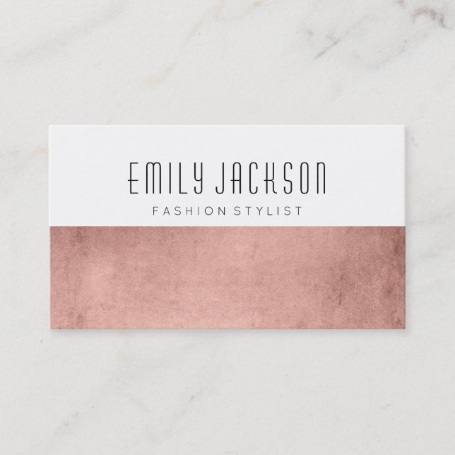 Minimalist Rose Gold Business Card (Front)