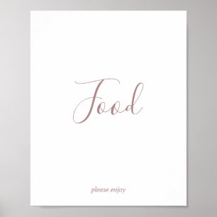 Minimalist Rose Gold Food Table Sign