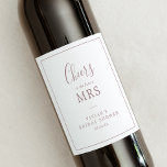 Minimalist Rose Gold Future Mrs. Bridal Shower Wine Label<br><div class="desc">These minimalist rose gold future mrs. bridal shower wine labels are perfect for a simple wedding shower. The modern romantic design features classic rose gold and white typography paired with a rustic yet elegant calligraphy with vintage hand lettered style. Customisable in any colour. Keep the design simple and elegant, as...</div>