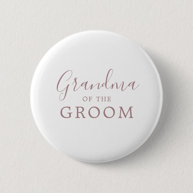 Minimalist Rose Gold Groom Grandma Bridal Shower 6 Cm Round Badge (Front)