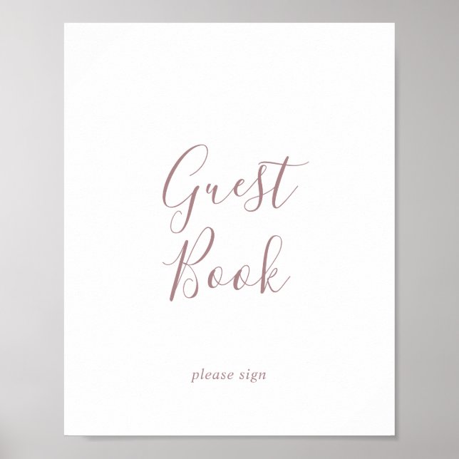 Minimalist Rose Gold Guest Book Sign (Front)