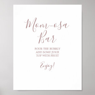 Minimalist Rose Gold Mum-osa Bar Sign