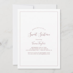 Minimalist Rose Gold Sweet Sixteen Birthday Invitation