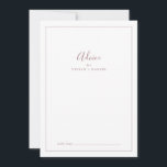 Minimalist Rose Gold Wedding Advice Card<br><div class="desc">This minimalist rose gold wedding advice card is perfect for a simple wedding and can be used for any event. The modern romantic design features classic rose gold and white typography paired with a rustic yet elegant calligraphy with vintage hand lettered style. Customisable in any colour. Keep the design simple...</div>