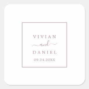 Minimalist Rose Gold Wedding Envelope Seals