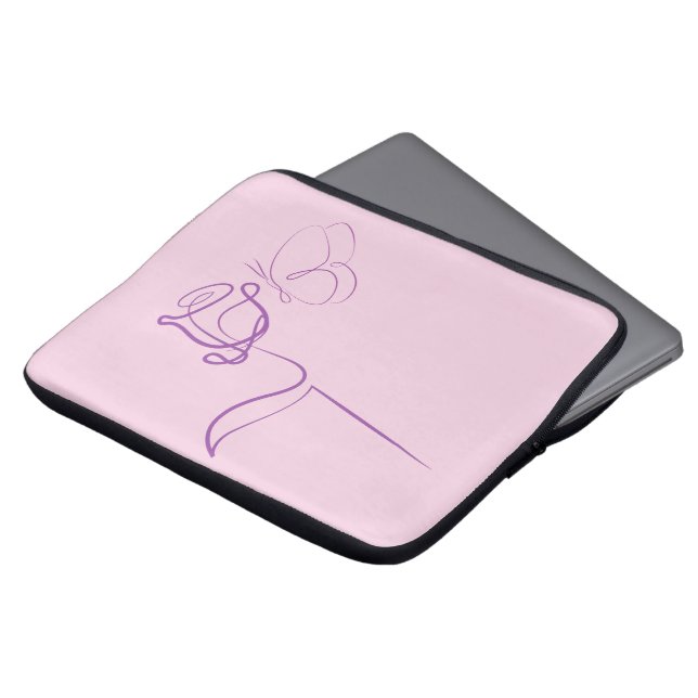 Minimalist Rose Laptop Sleeve (Front Top)