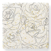 Minimalist Rose Line Art Pattern Decorative Throw