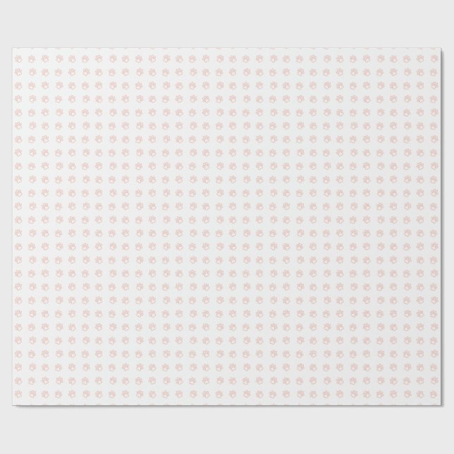 Minimalist Rose Paw Prints Wrapping Paper (Flat)