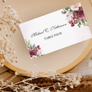 Minimalist Rose Wedding Place Card