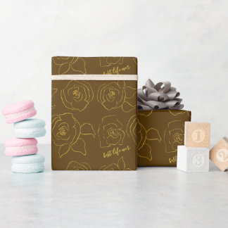 Minimalist roses customize best life ever wrapping paper
