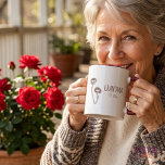 Minimalist Roses Flower Coffee Cup for Grandma<br><div class="desc">Searching for a meaningful present that works for any celebration? Our Custom Mug "Minimalist Roses Flower Coffee Cup for Grandma" is a thoughtful option for anyone, especially for moms. This mug can be personalized with a birth flower design, making it a unique and sentimental gift option. Whether you're celebrating Mother's...</div>